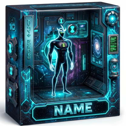 Custom Photo Acrylic Plaque, Personalized Alien Hero Collectible, Cartoon Action Figure Style Gift, Custom Fan Display Decor, Sci-Fi Inspired Acrylic Plaque Gift For Fans BQH
