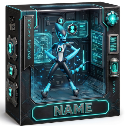 Custom Photo Acrylic Plaque, Personalized Alien Hero Collectible, Cartoon Action Figure Style Gift, Custom Fan Display Decor, Sci-Fi Inspired Acrylic Plaque Gift For Fans BQH