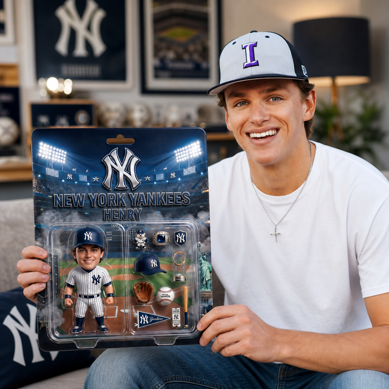 Personalized Baseball Fan Plaque, Custom Photo Sports Collectible Display, Custom Name Baseball Player Figure, Gift For Baseball Lovers And Sports Fans BQH