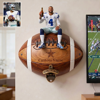 Premium NFL Personalized Football Wall Bottle Opener NMD TTV