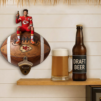 Premium NFL Personalized Football Wall Bottle Opener NMD TTV