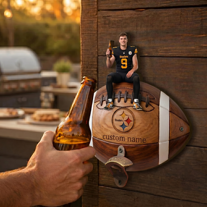 Premium NFL Personalized Football Wall Bottle Opener NMD TTV