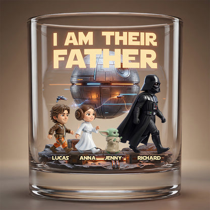 Cosmic Dad and Kids Round Glass - Personalized Gifts For Dad PTT