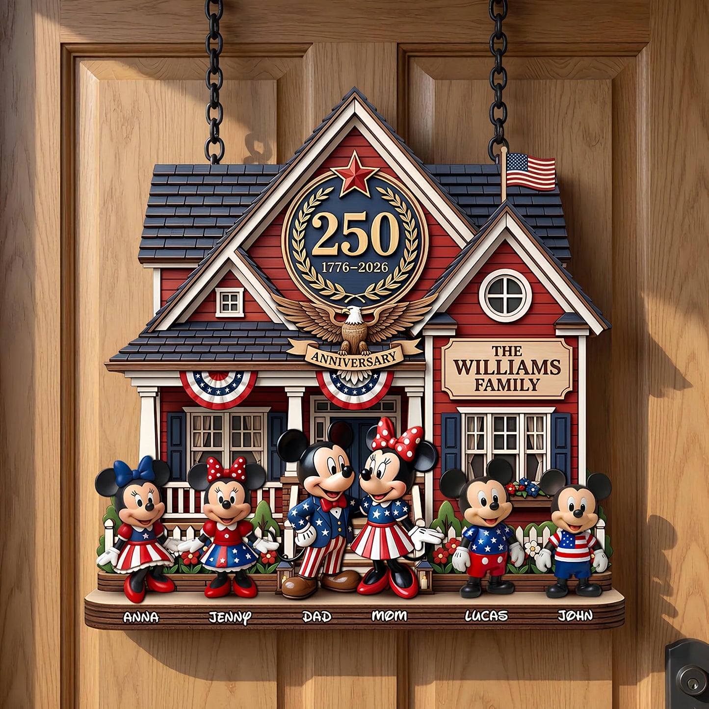 250th Anniversary Patriotic Family Wood Sign Personalized Gifts For Family 0206 NAK TTT