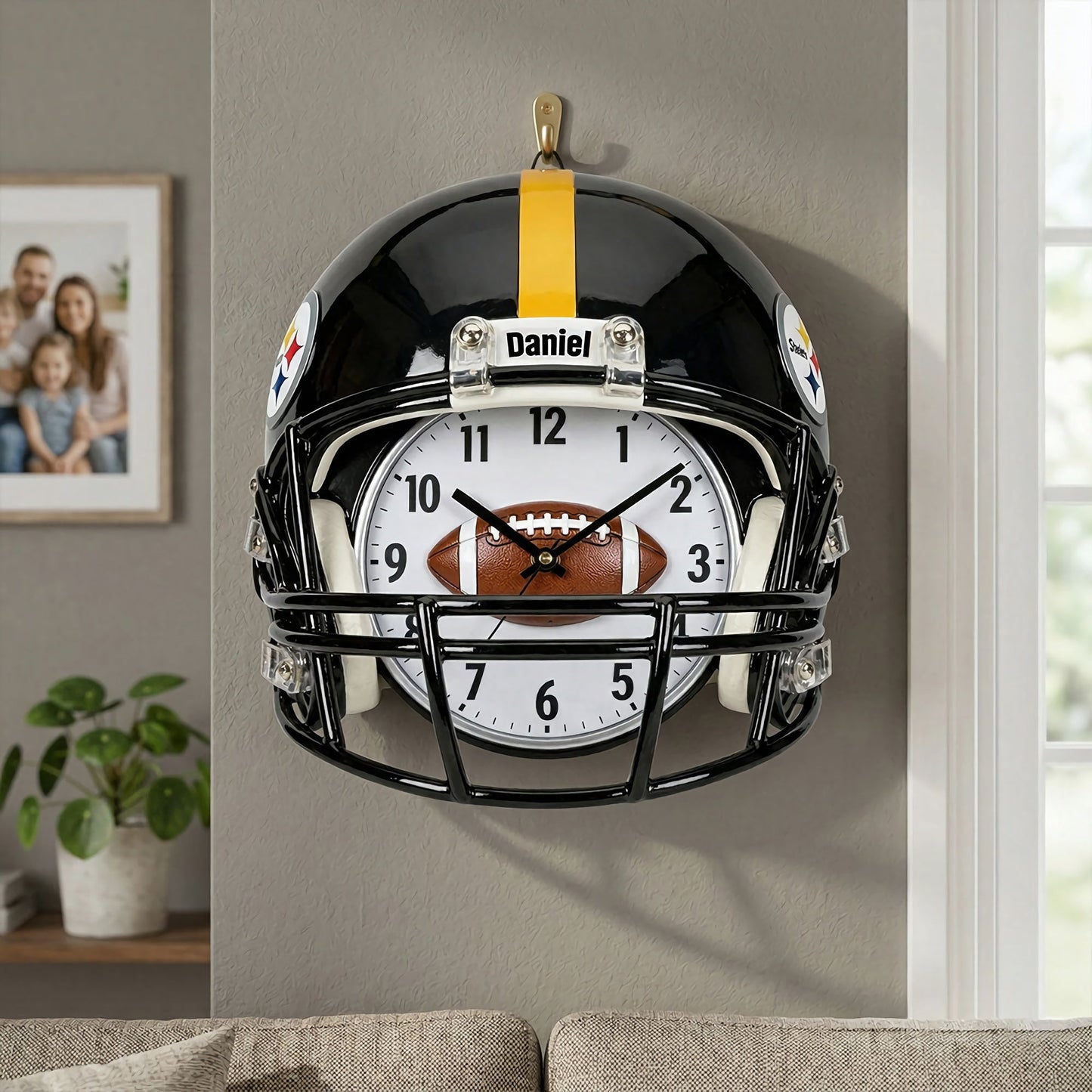 Premium NFL Helmet Hanging Wall Clock NMD CTKT