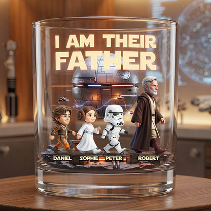Cosmic Dad and Kids Round Glass - Personalized Gifts For Dad PTT