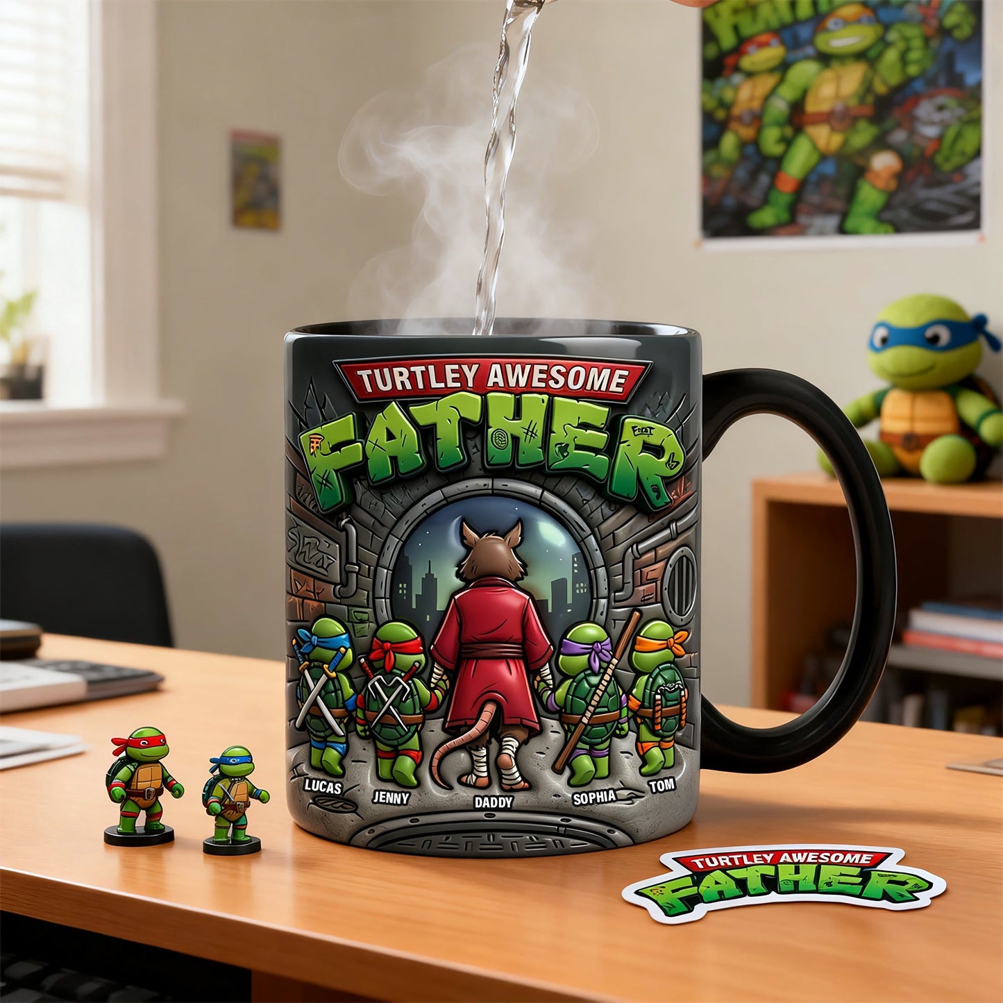 Just Turtley Awesome Magic Ceramic Coffee Mug - Personalized Gifts For Father's Day PTT