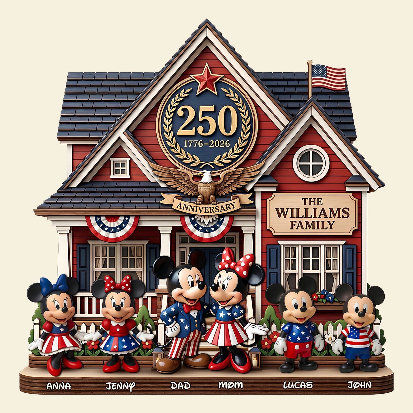 250th Anniversary Patriotic Family Wood Sign Personalized Gifts For Family 0206 NAK TTT