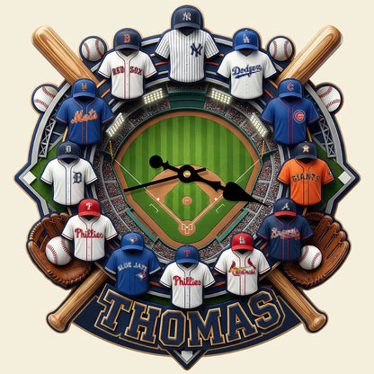 MLB Personalized Gifts For Sport Lovers Acrylic Hanging Wall Clock 0306 NAK NHT
