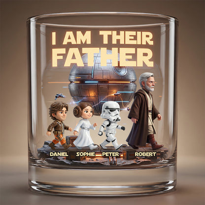 Cosmic Dad and Kids Round Glass - Personalized Gifts For Dad PTT