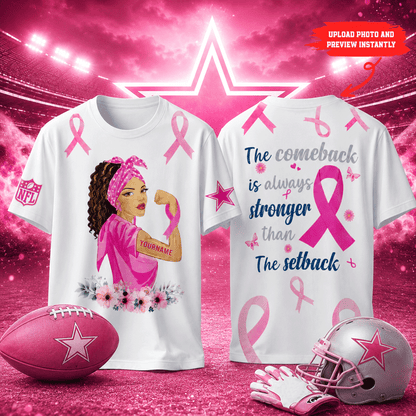 Premium NFL Personalized Breast Cancer Awareness T-Shirt NMD CTKT