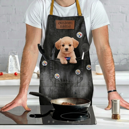 Premium NFL Personalized Dog Apron With Pockets NMD CTKT