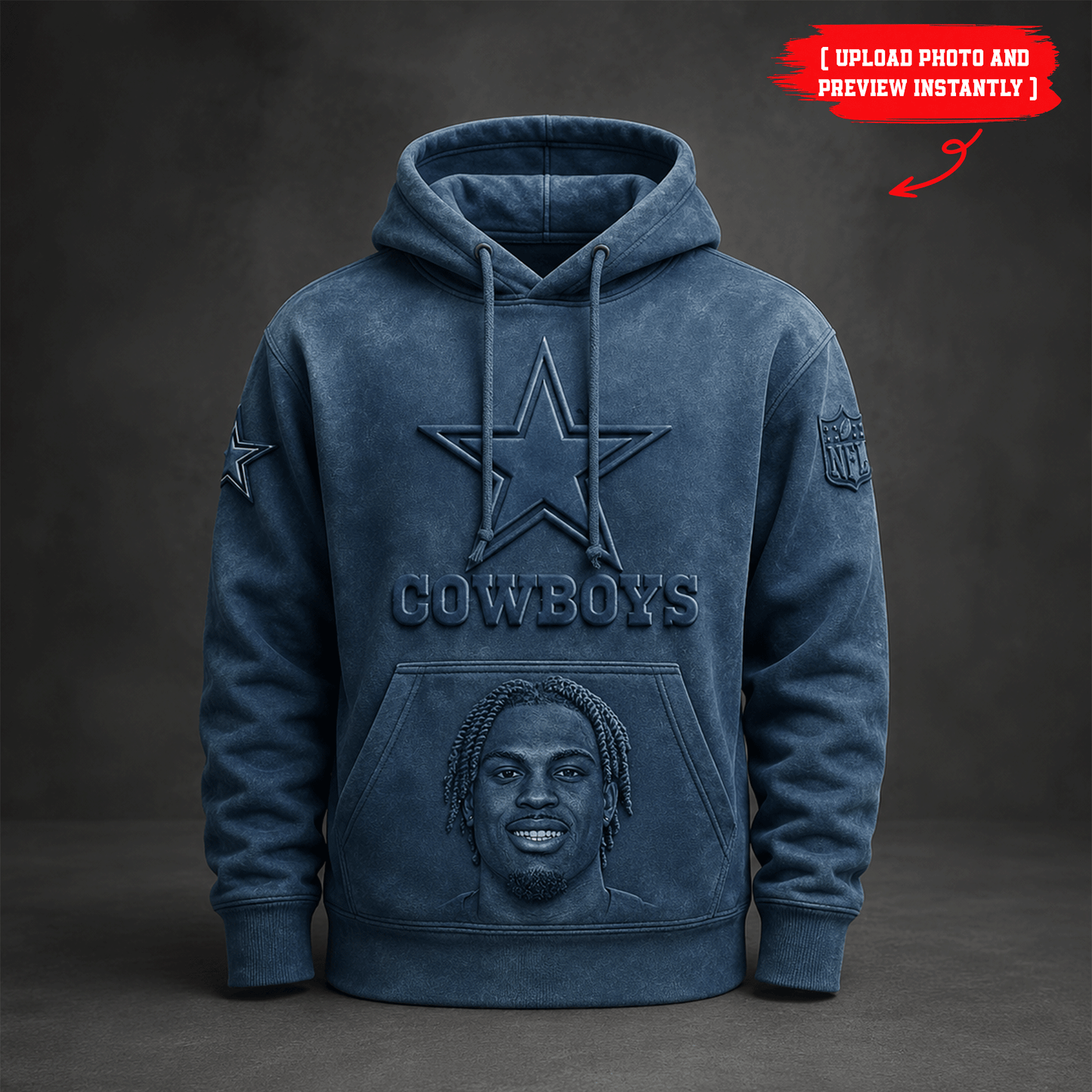 Premium NFL Personalized Embossed Hoodie NMD CTKT