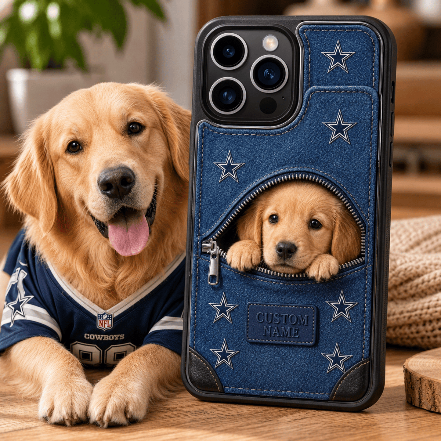 Premium NFL Personalized Pet Fully Printed Wallet Phone Case NMD CTKT