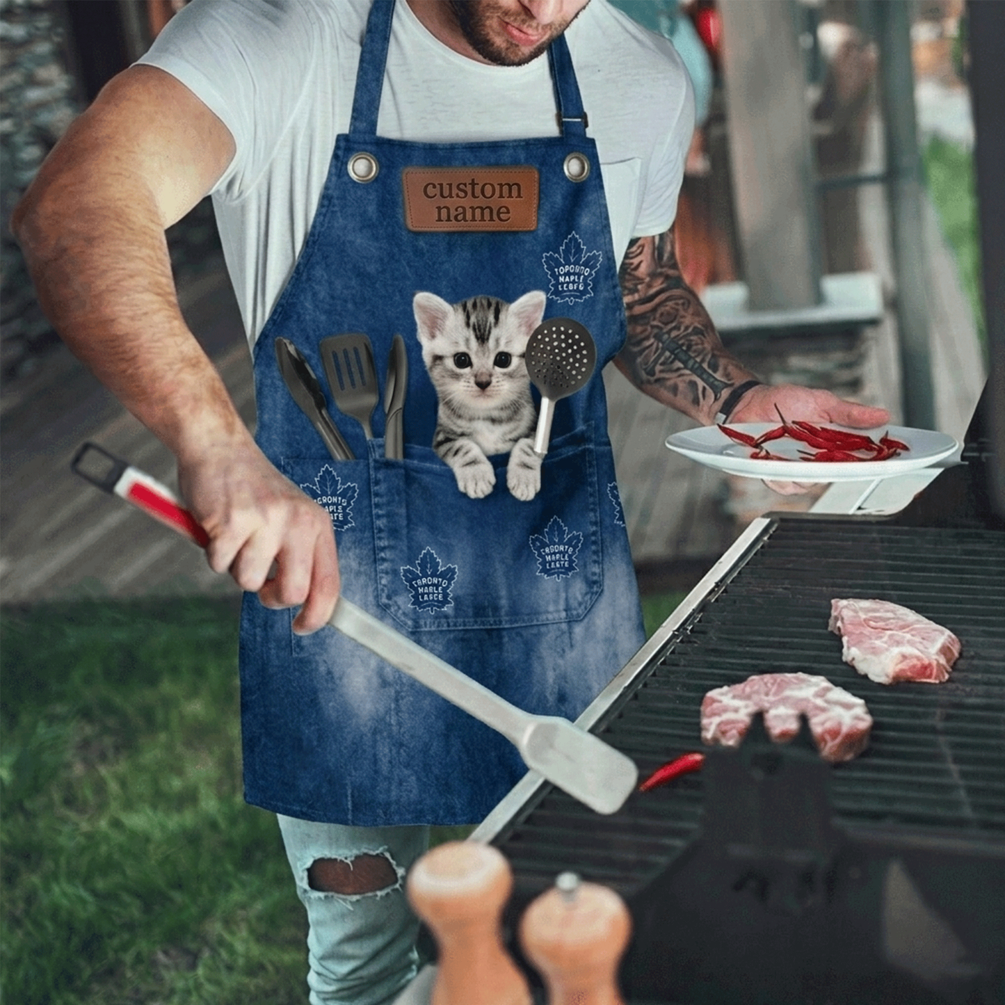 Premium NHL Personalized Dog Apron With Pockets NMD CTKT