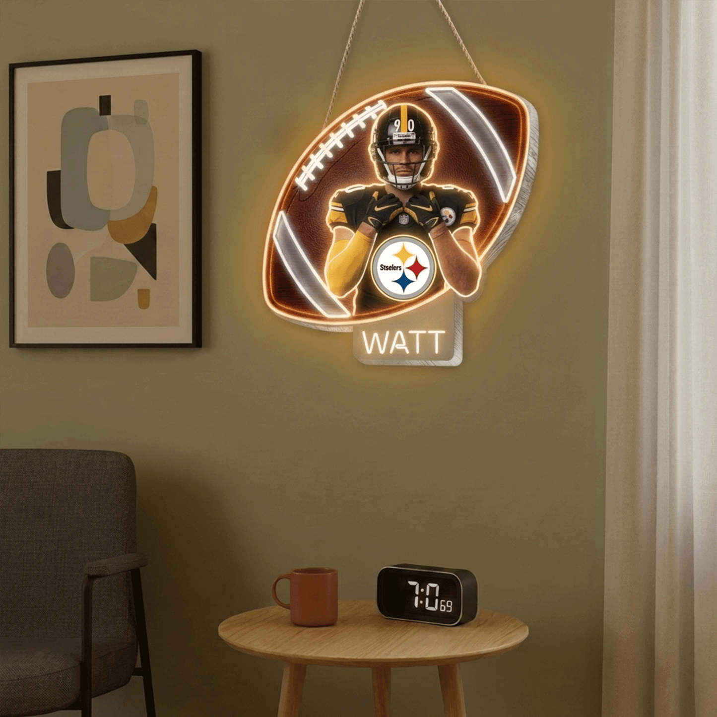 Premium NFL Personalized Football LED Light Acrylic Sign NMD CTKT