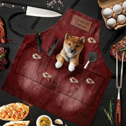 Premium NFL Personalized Dog Apron With Pockets NMD CTKT
