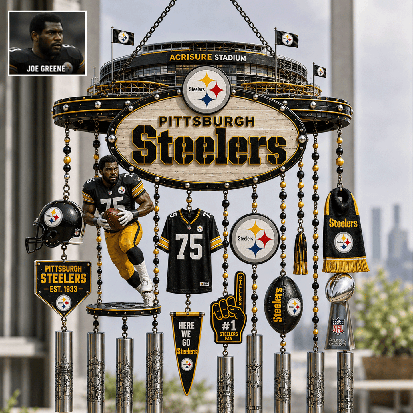 Premium NFL Personalized Wind Chime NMD CTKT