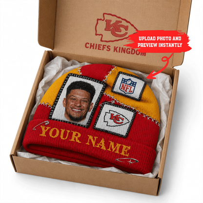 Premium NFL Personalized Heritage Patch Beanie Hat NMD CTKT