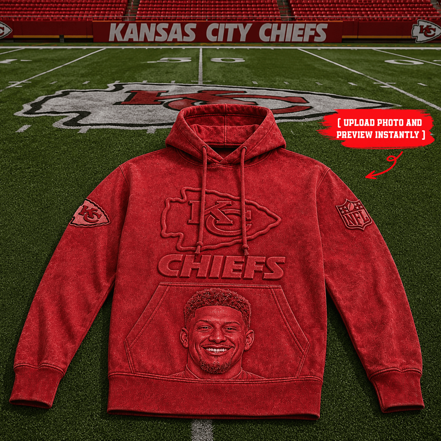 Premium NFL Personalized Embossed Hoodie NMD CTKT