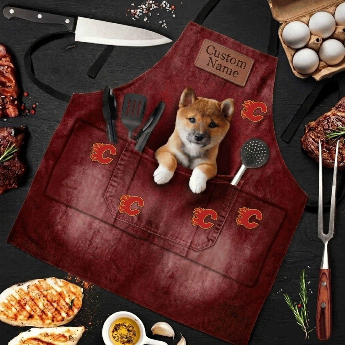 Premium NHL Personalized Dog Apron With Pockets NMD CTKT