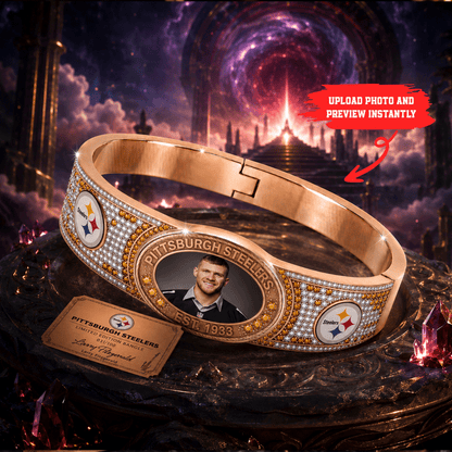 Premium NFL Personalized Portrait Crystal Bangle Bracelet NMD CTKT