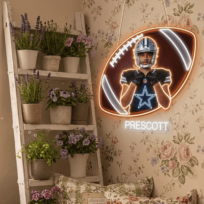Premium NFL Personalized Football LED Light Acrylic Sign NMD CTKT