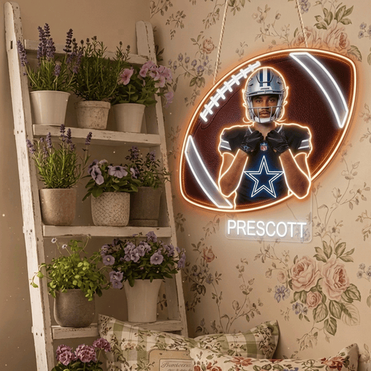 Premium NFL Personalized Football LED Light Acrylic Sign NMD CTKT