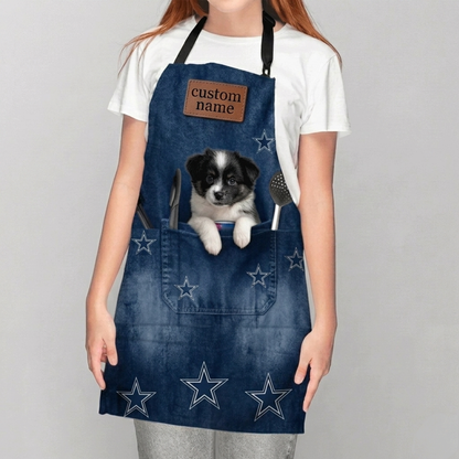 Premium NFL Personalized Dog Apron With Pockets NMD CTKT