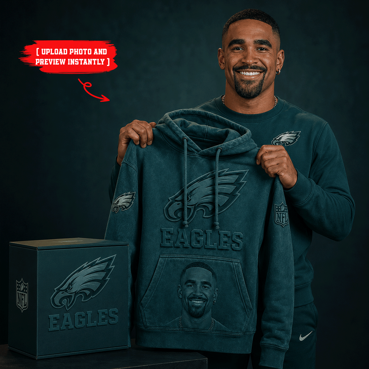 Premium NFL Personalized Embossed Hoodie NMD CTKT