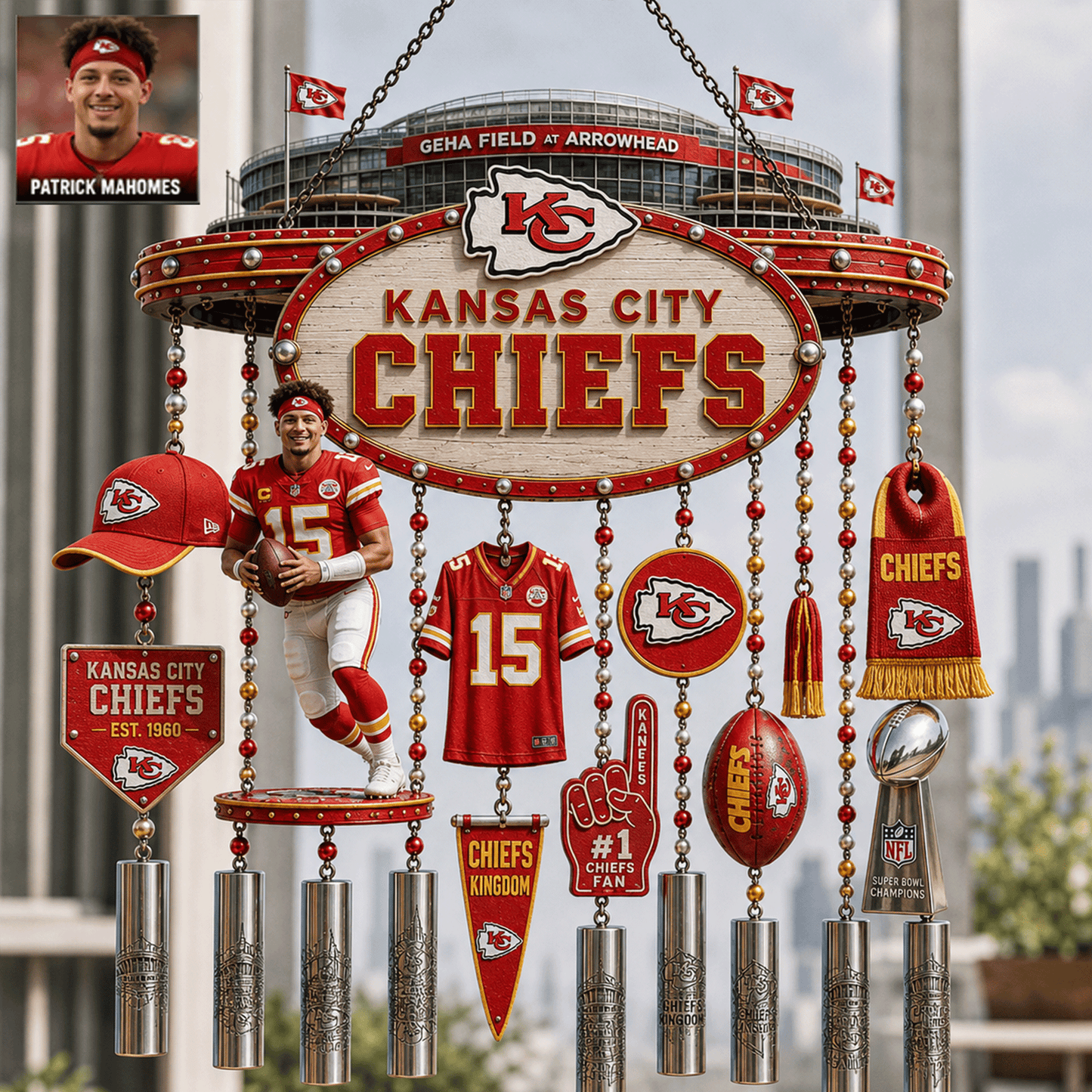 Premium NFL Personalized Wind Chime NMD CTKT