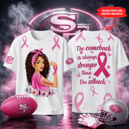 Premium NFL Personalized Breast Cancer Awareness T-Shirt NMD CTKT