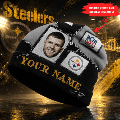 Premium NFL Personalized Heritage Patch Beanie Hat NMD CTKT