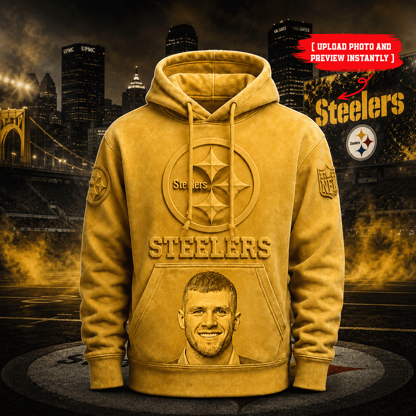 Premium NFL Personalized Embossed Hoodie NMD CTKT