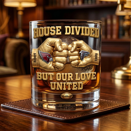 Premium NFL Personalized House Divided Whiskey Glass NMD CTKT