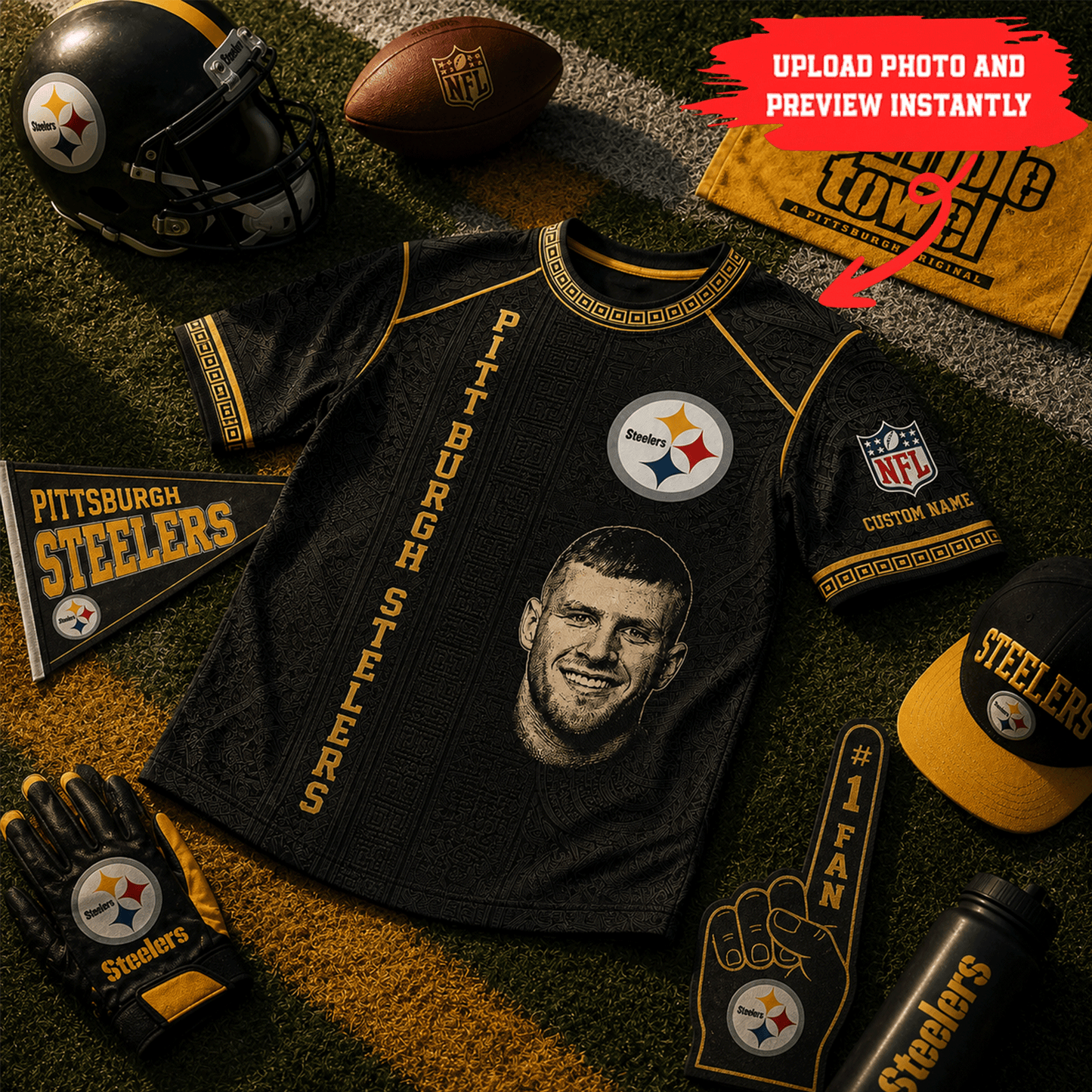 Premium NFL Personalized Portrait Heritage T-shirt NMD CTKT