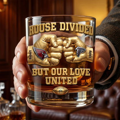 Premium NFL Personalized House Divided Whiskey Glass NMD CTKT