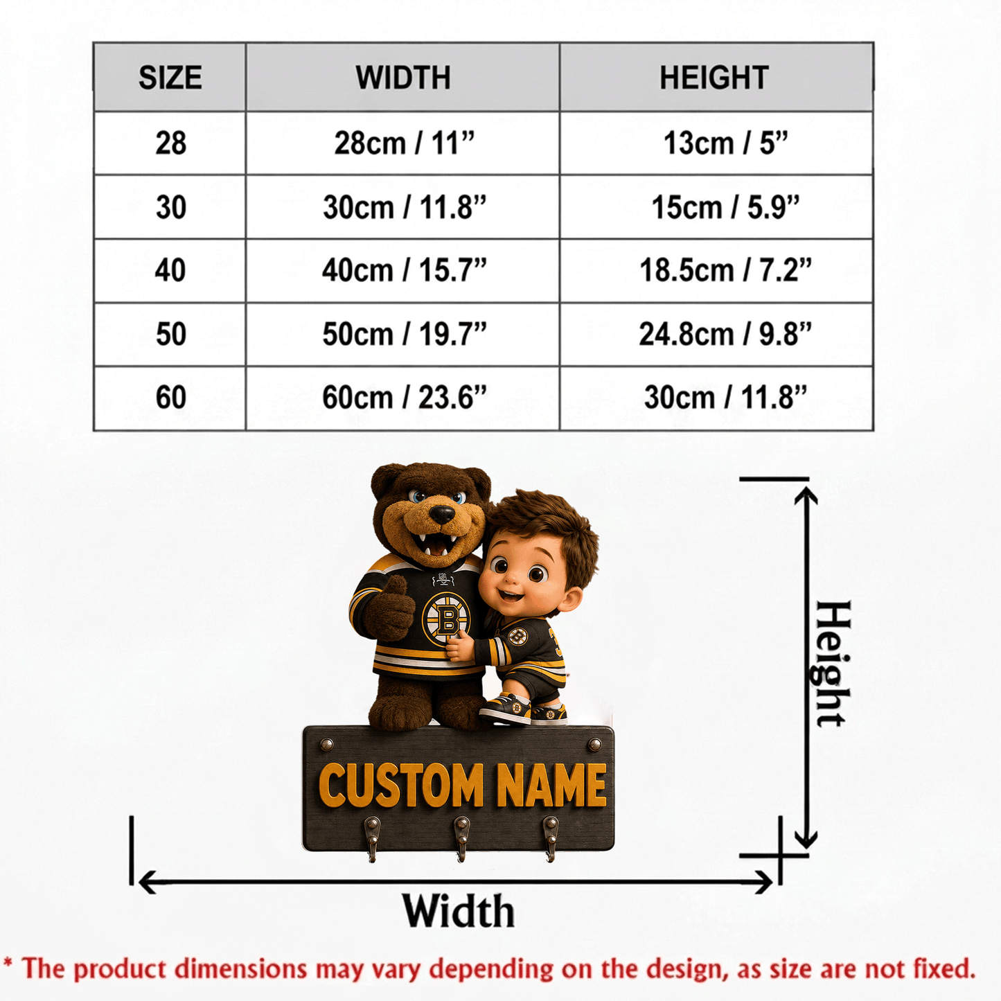 Premium NHL Personalized Kid Custom Shaped Hanging Rack NMD CTKT