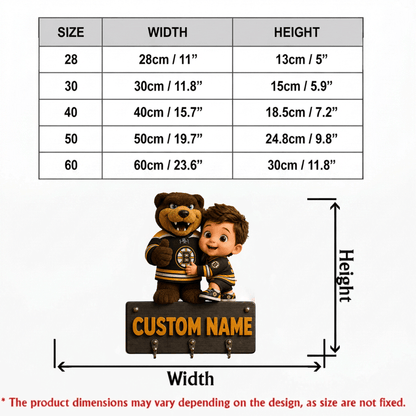 Premium NHL Personalized Kid Custom Shaped Hanging Rack NMD CTKT