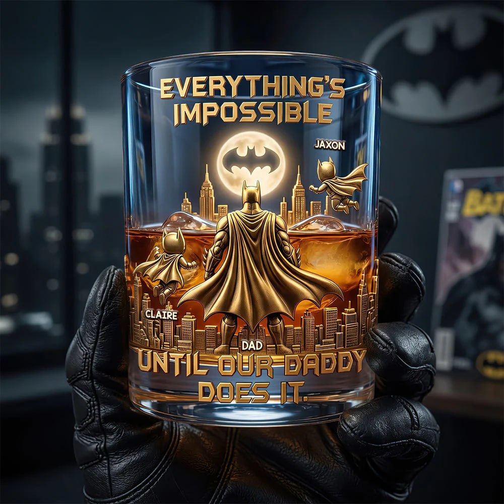BAT Strong Dad Round Glass - Personalized Gifts For Dads 2805 NAK TTT