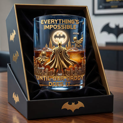 BAT Strong Dad Round Glass - Personalized Gifts For Dads 2805 NAK TTT