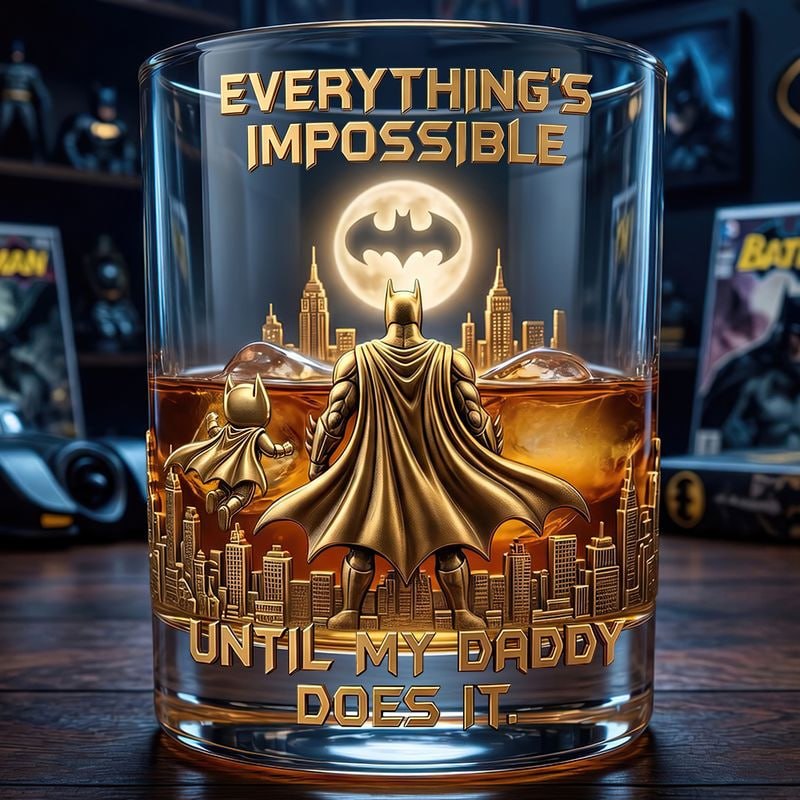 BAT Strong Dad Round Glass - Personalized Gifts For Dads 2805 NAK TTT