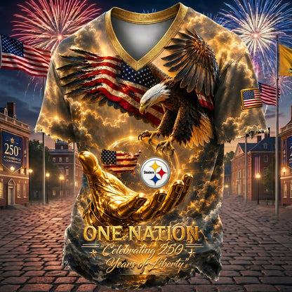 This sports t-shirt commemorates the 250th anniversary of the founding of the United States 2905 NAK TTT