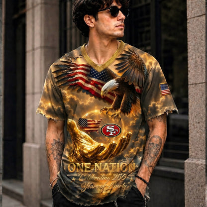 This sports t-shirt commemorates the 250th anniversary of the founding of the United States 2905 NAK TTT