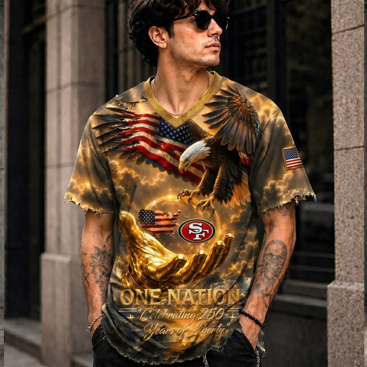 This sports t-shirt commemorates the 250th anniversary of the founding of the United States 2905 NAK TTT