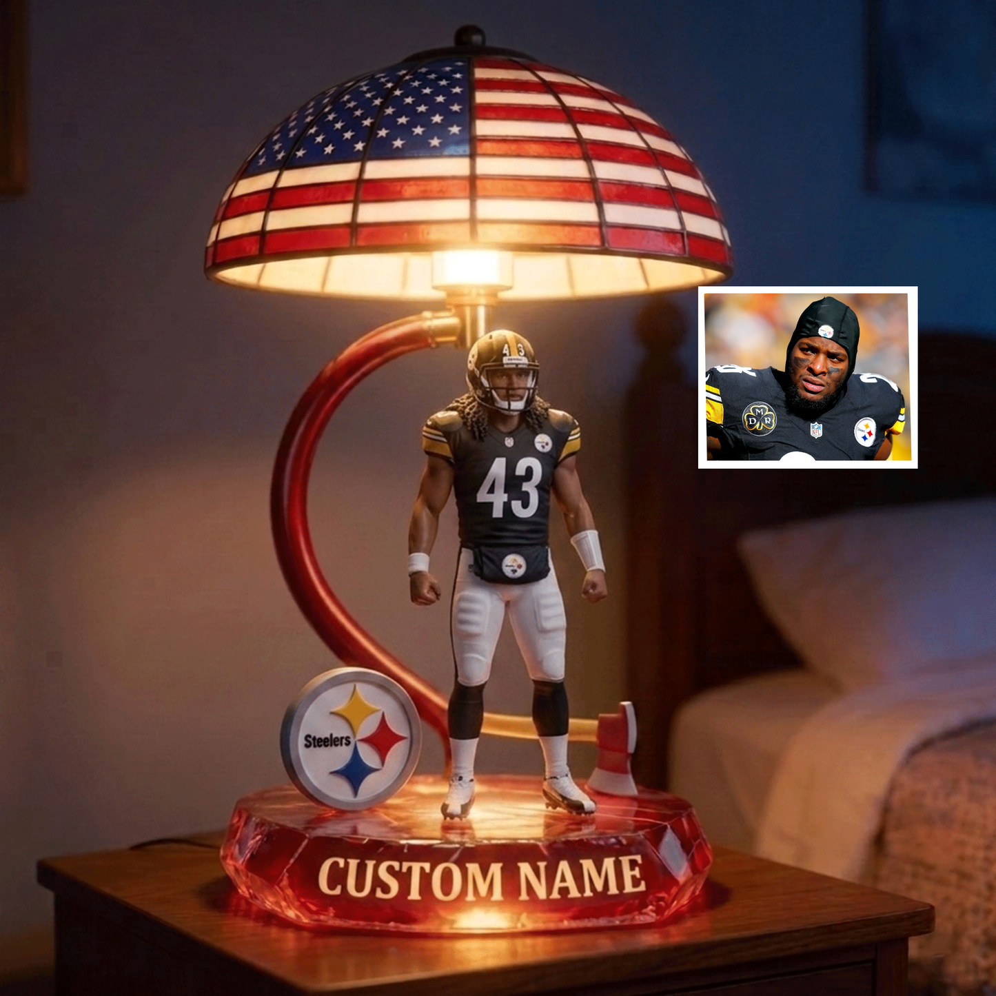 Premium NFL Football Player Personalized Acrylic LED Night Light NMD CTKT