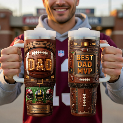 NFL Football Best Dad 40oz Tumbler - Personalized Gifts For Dad 0806 NAK TTT