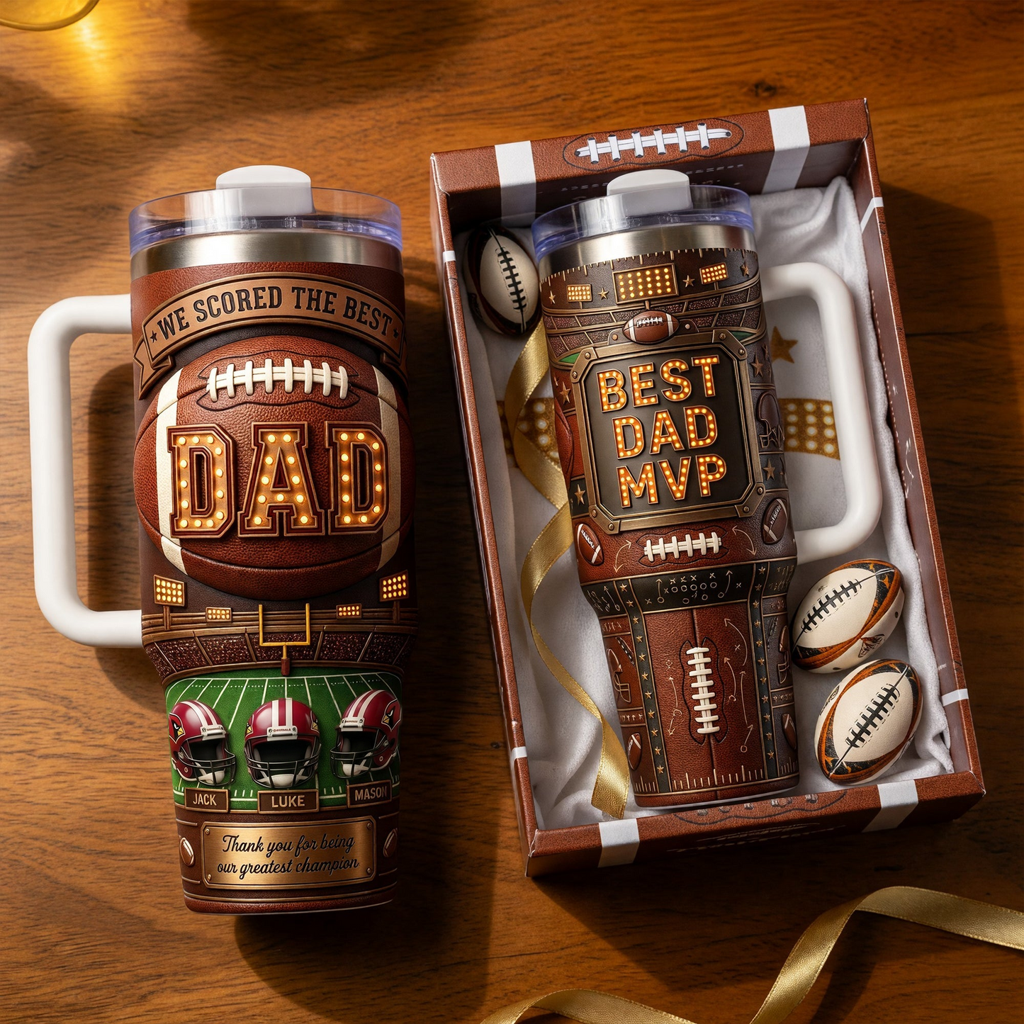 NFL Football Best Dad 40oz Tumbler - Personalized Gifts For Dad 0806 NAK TTT